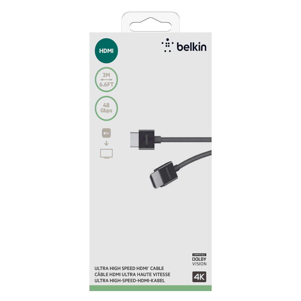 Cáp Belkin HDMI 2.1, hỗ trợ 4K, 8K, Ultra HD, 2m