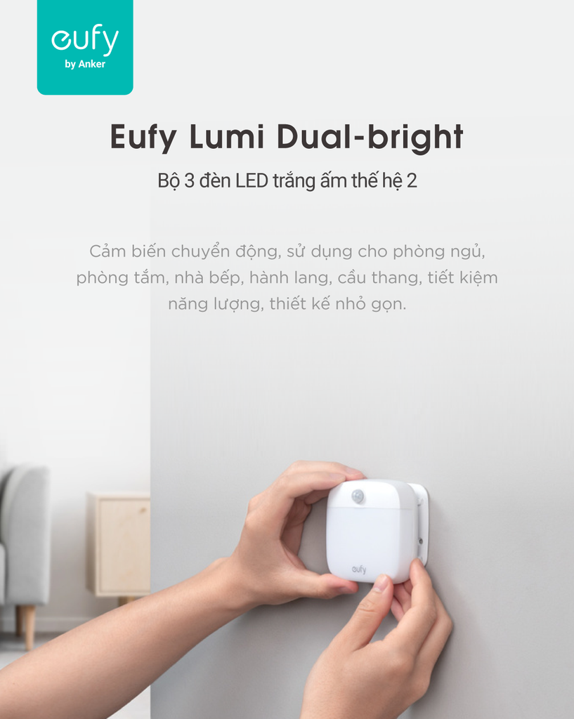 Bộ 3 đèn Eufy Lumi Dual-bright, 0.2W - T1305