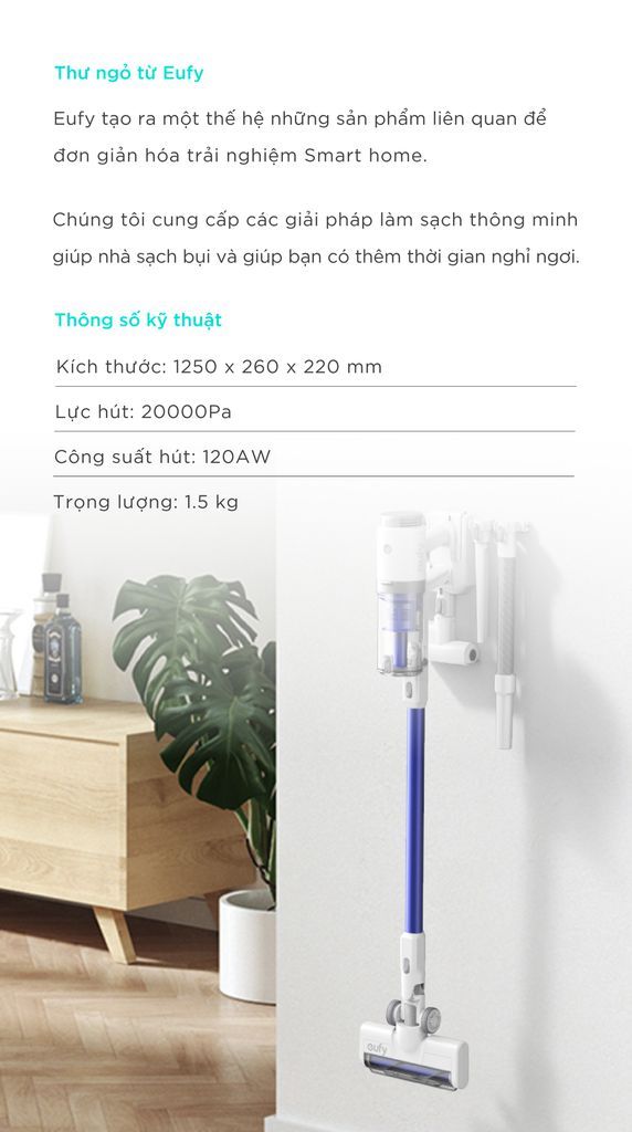 Máy hút cầm tay không dây EUFY HomeVacs S11 Go - T2501