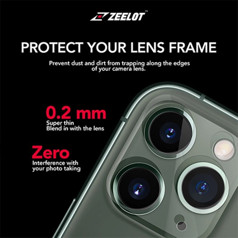 Miếng dán bảo vệ Camera viền màu chống va đập Zeelot cao cấp cho iPhone 12 | 12 Mini | 11