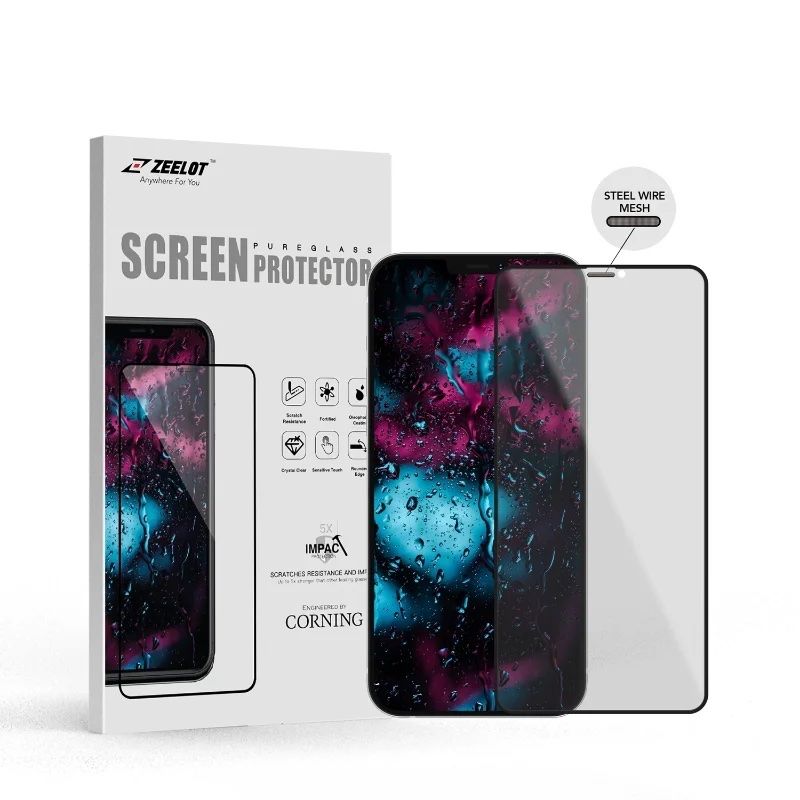 Kính Cường Lực Chống Nhìn Trộm (Có Lưới Loa) ZEELOT cho iPhone 12 Pro Max 6.7
