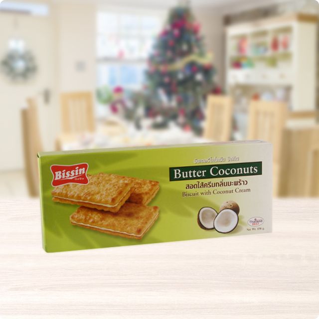 Combo 5 hộp Bánh Qui Kem Dừa 150gr - Bissin Butter Coconut Sanwich Biscuit with Coconut Flavour Cream