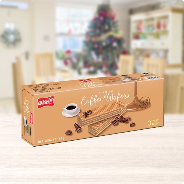 Combo 5 hộp Bánh Xốp Kem Cà Phê 100gr - Bissin Coffee Wafers