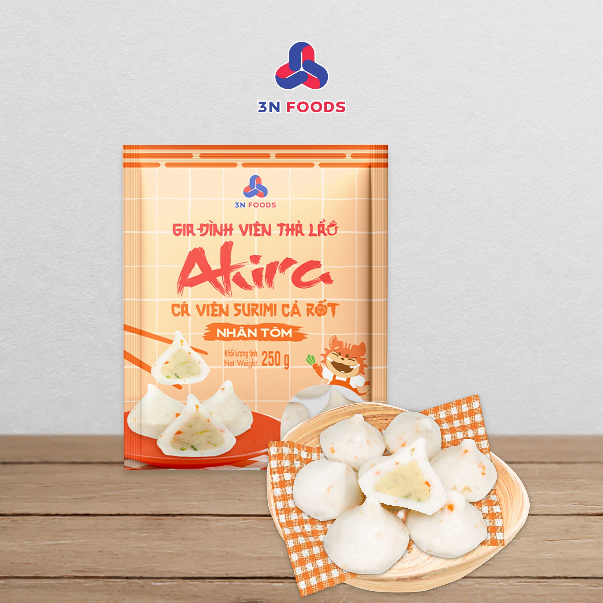 Cá Viên Surimi Cà Rốt Nhân Tôm