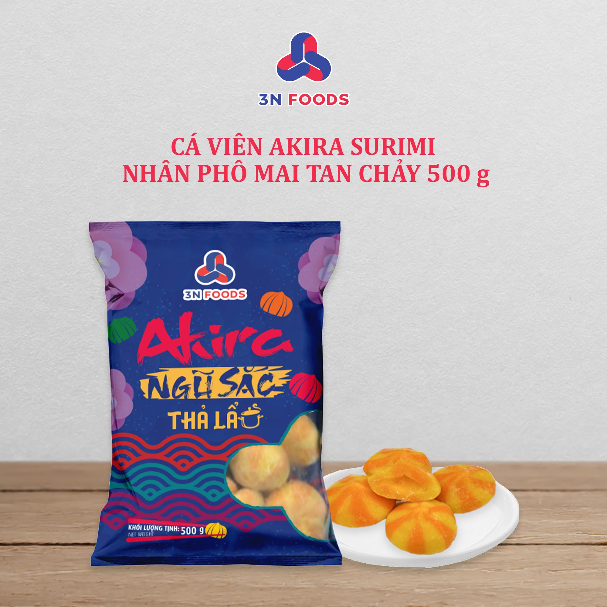 Cá viên Akira surimi nhân phô mai tan chảy