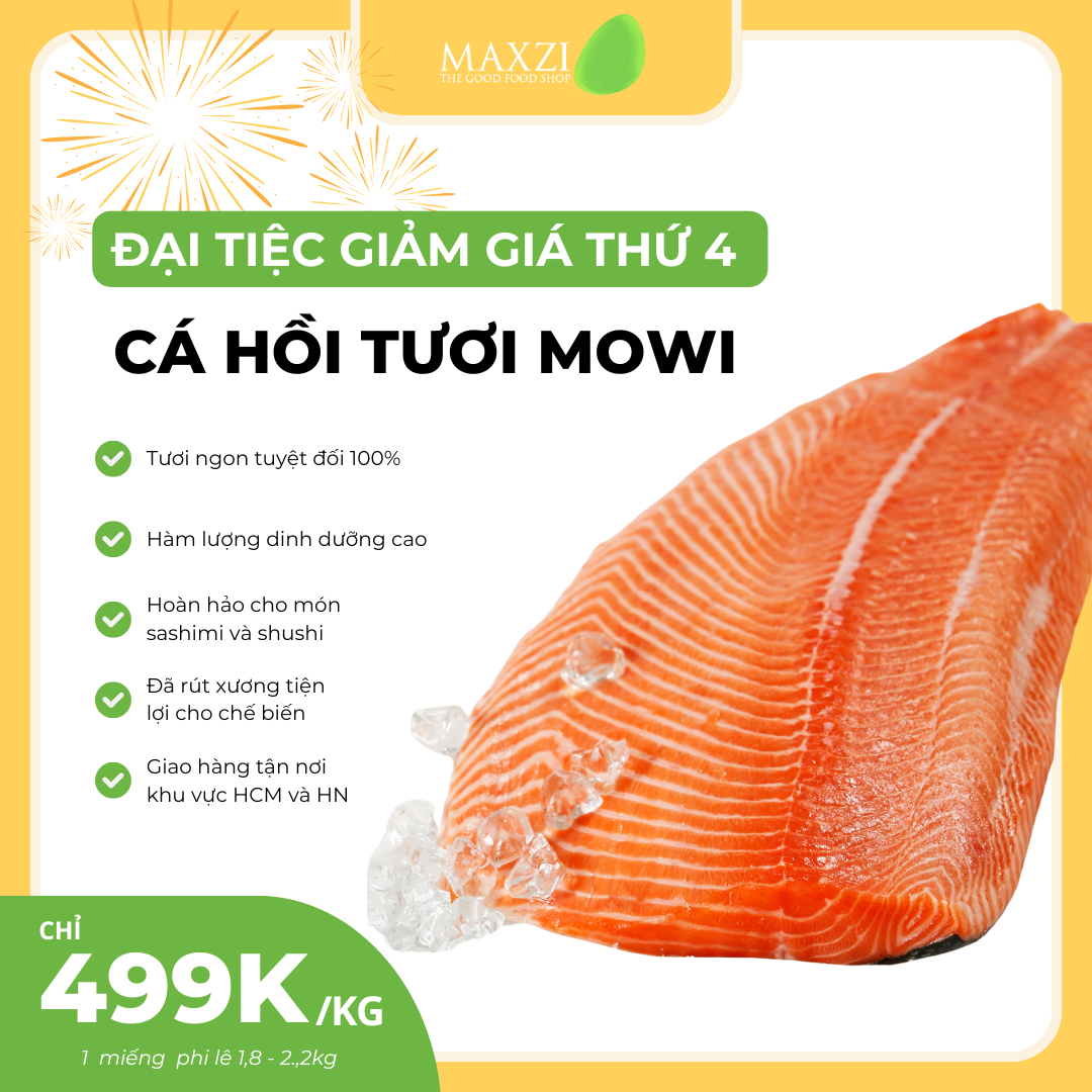 CÁ HỒI TƯƠI ATLANTIC MOWI 1KG - SASHIMI GRADE