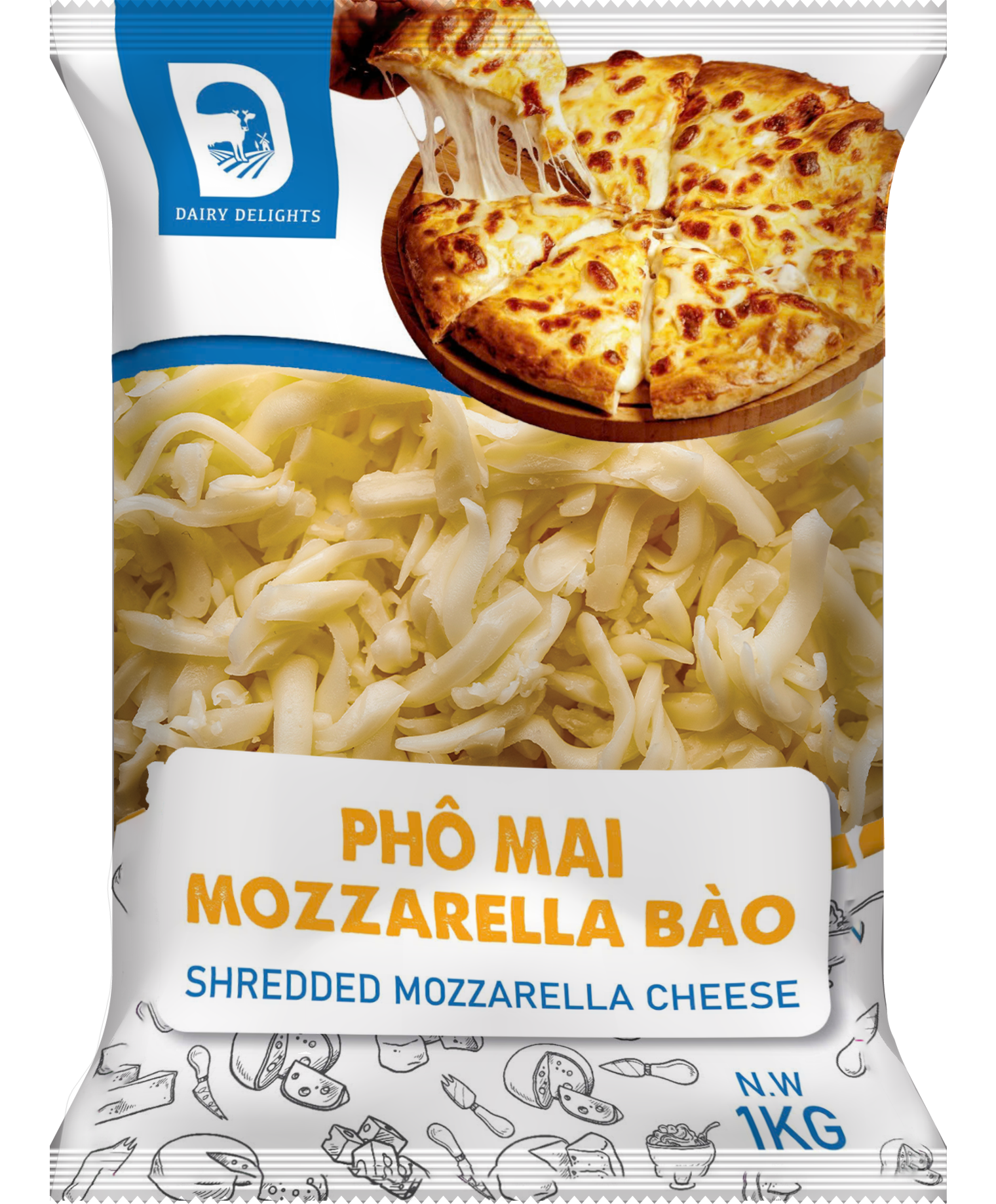 Phô mai mozzarella Dairy Delight 1kg