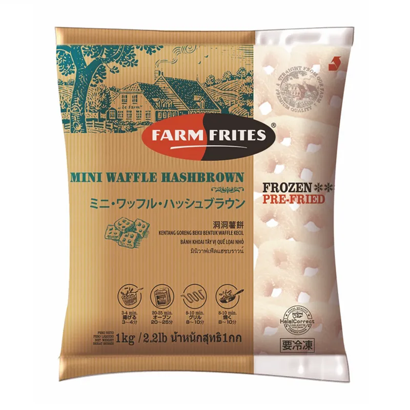 Khoai Tây Mini Waffle Hashbrown Farm Frites Đông Lạnh 1kg