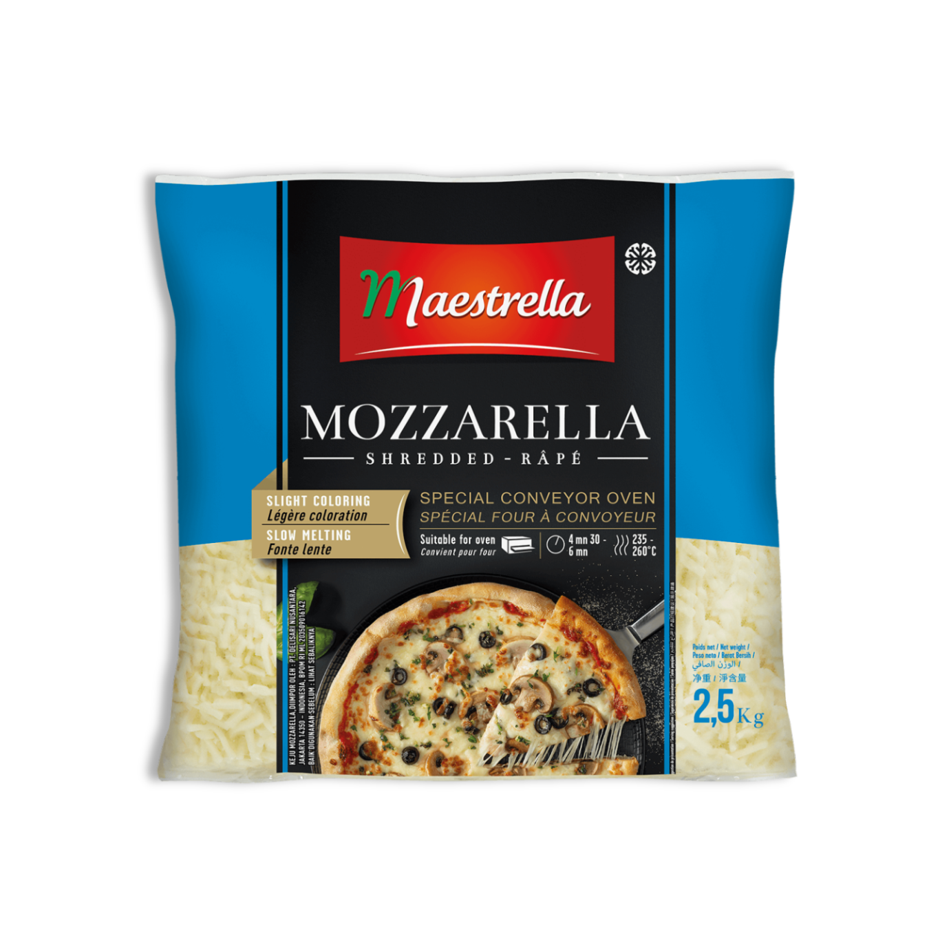 Phô Mai Pháp Mozzarella Bào Sợi 2.5kg