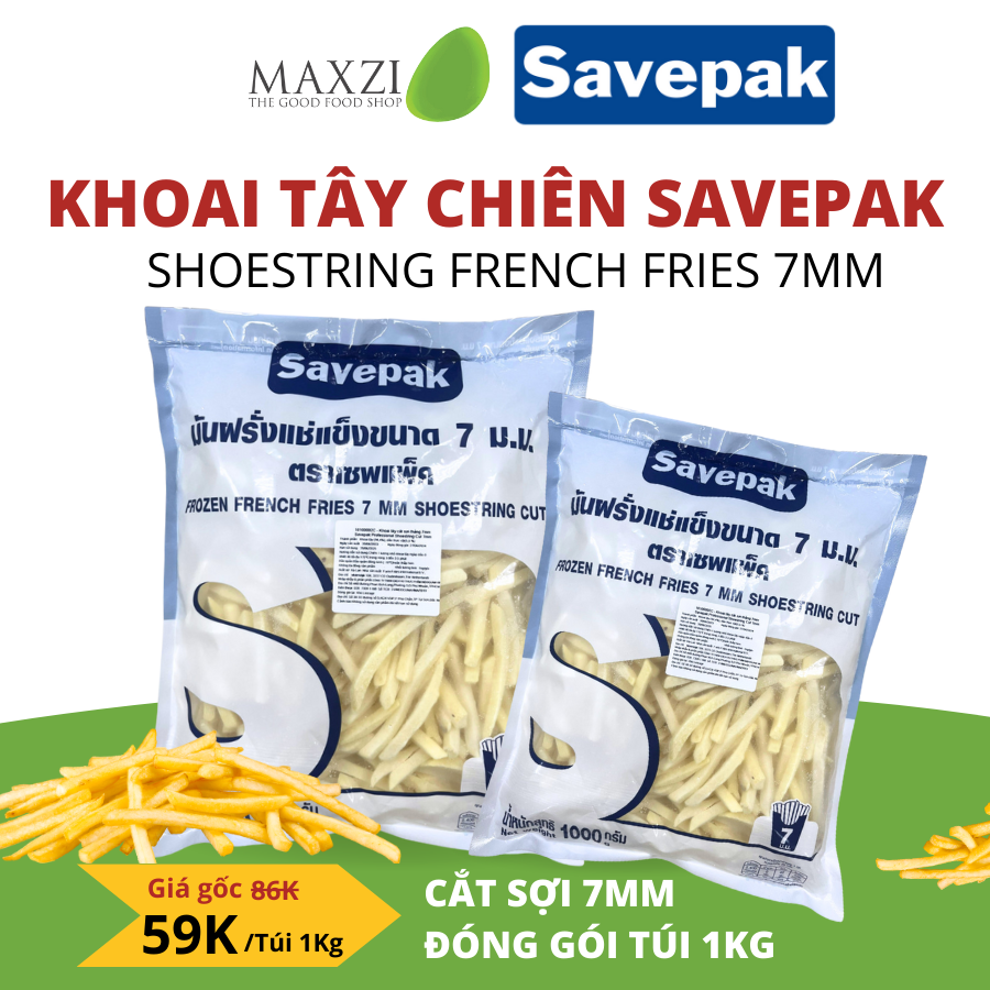 Khoai tây cắt sợi 7MM Savepak 1kg