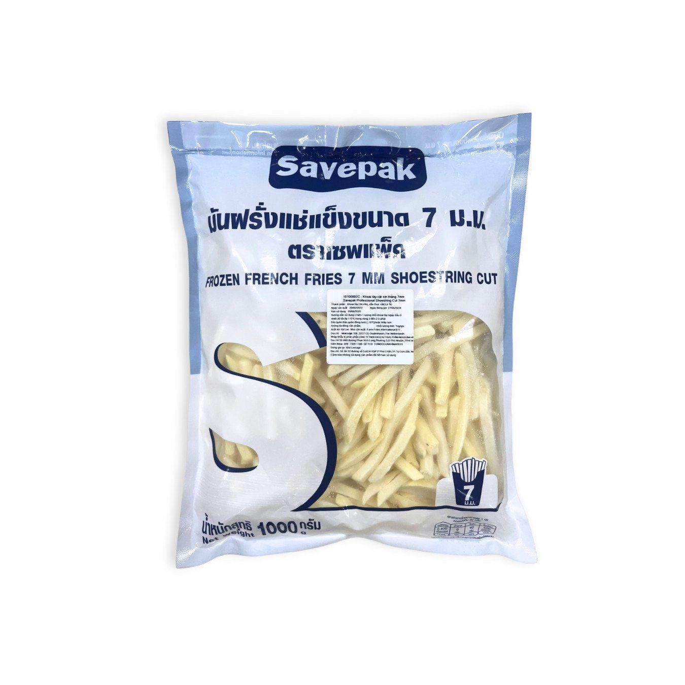 Khoai tây cắt sợi 7MM Savepak 1kg