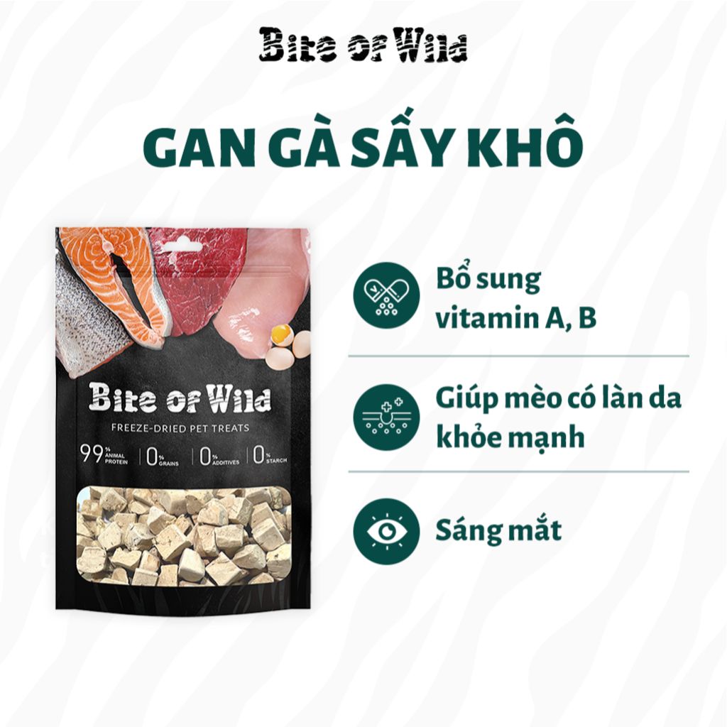 Thịt sấy khô Bite Of Wild dành cho mèo mọi lứa tuổi