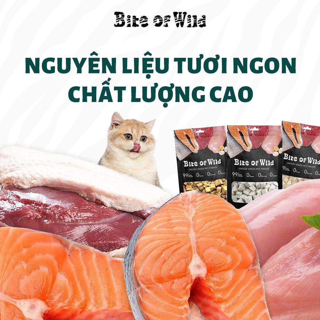 Thịt sấy khô Bite Of Wild dành cho mèo mọi lứa tuổi