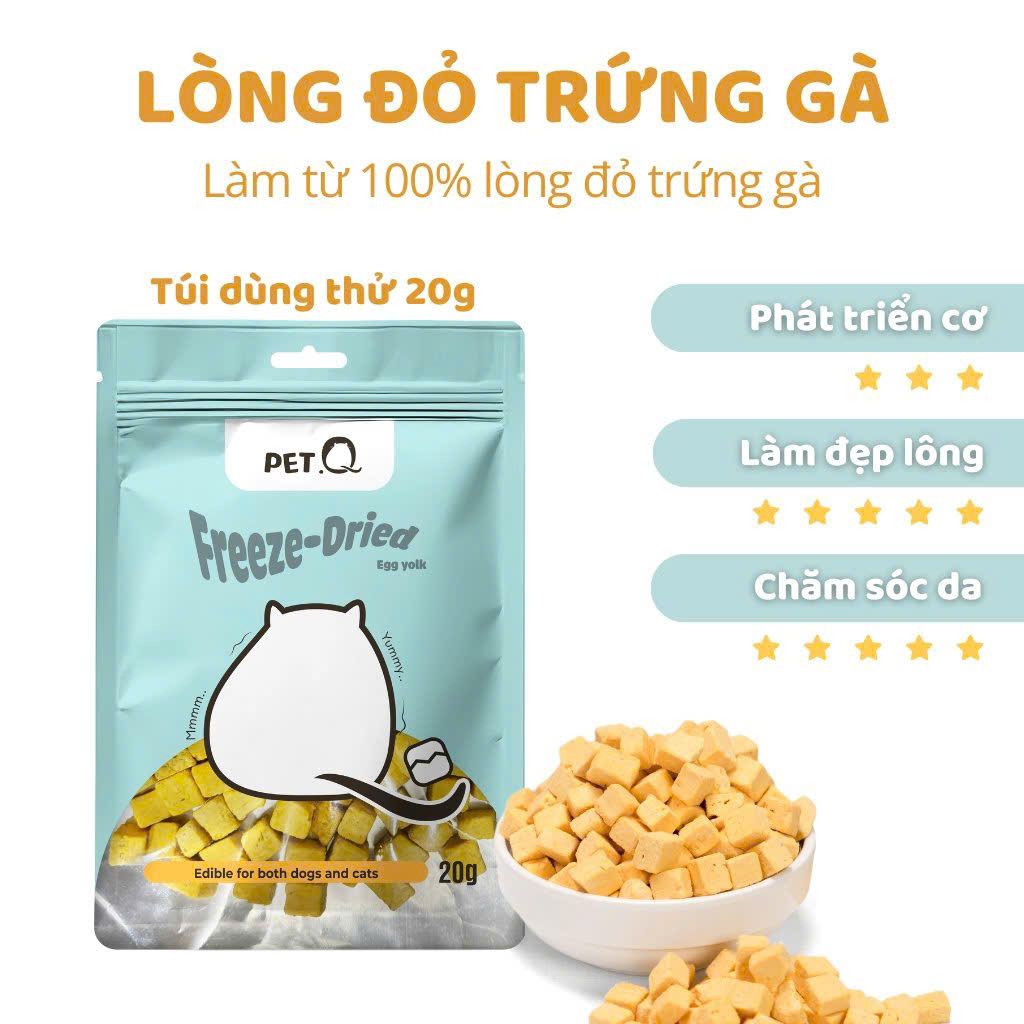 Lòng đỏ trứng gà đông khô cho chó mèo PetQ