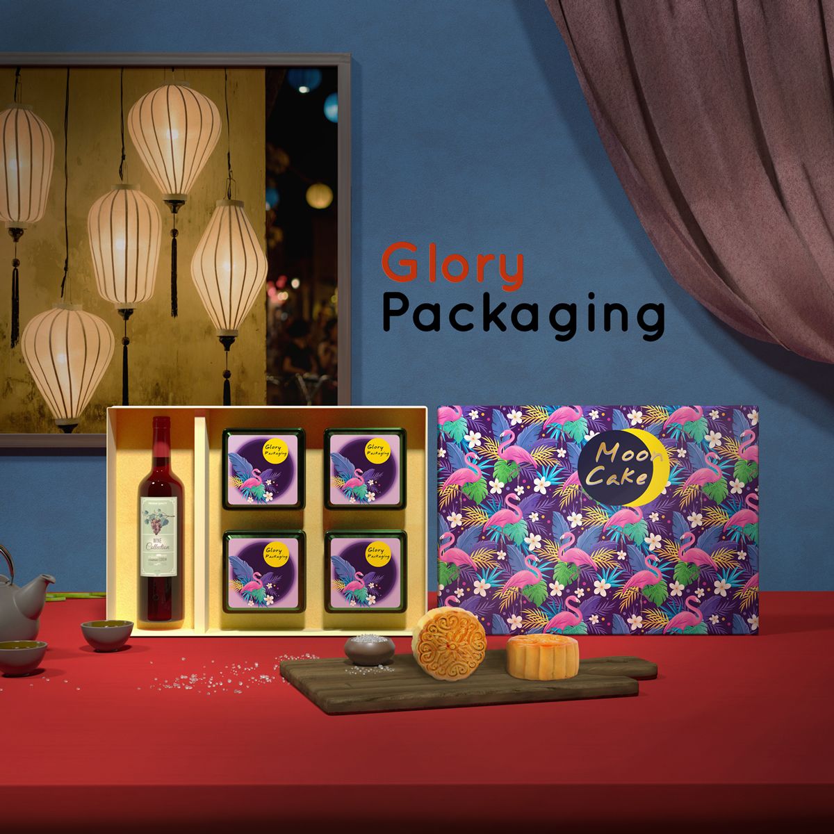 Hộp quà tặng bánh trung thu 2021 - Hồng hạc