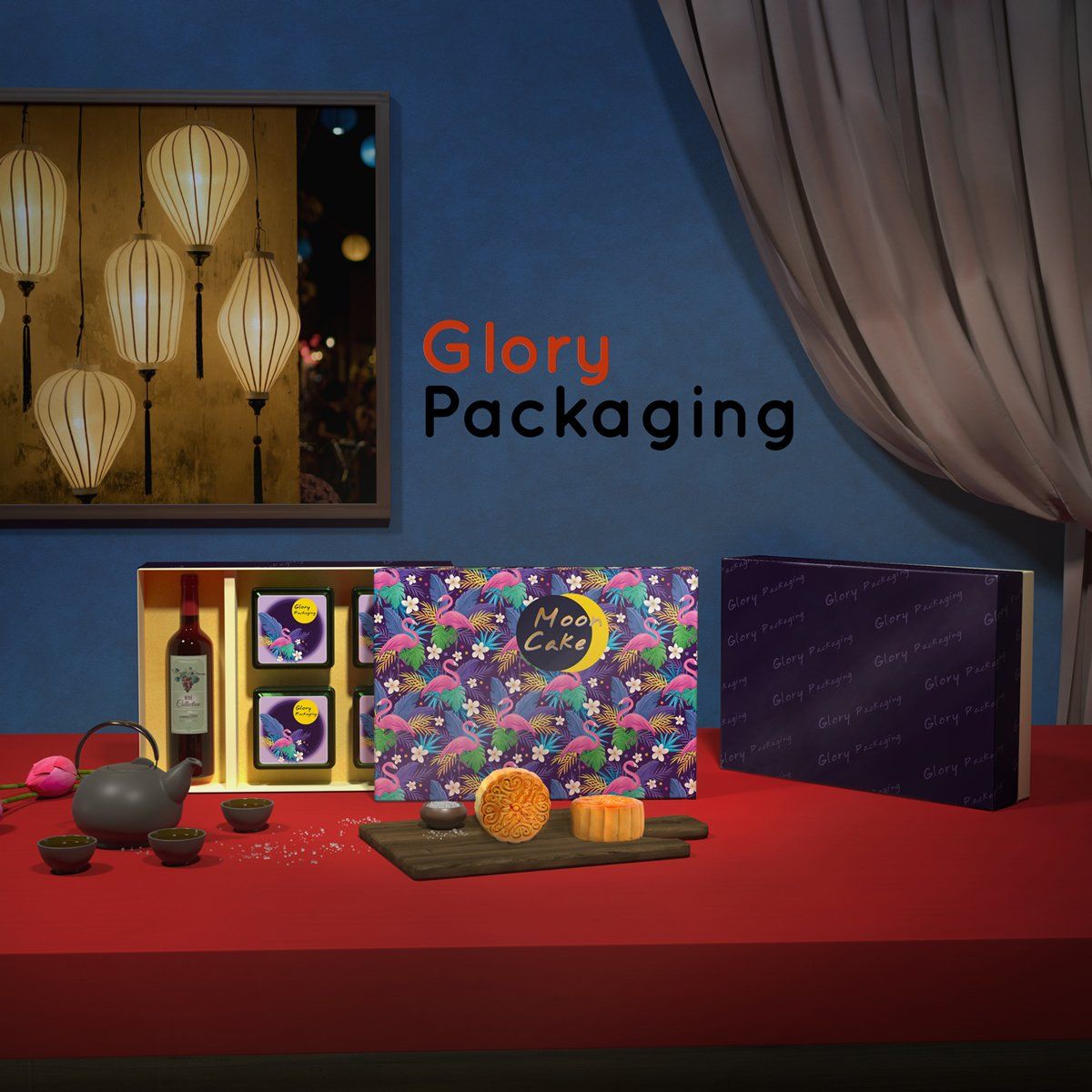 Hộp quà tặng bánh trung thu 2021 - Hồng hạc
