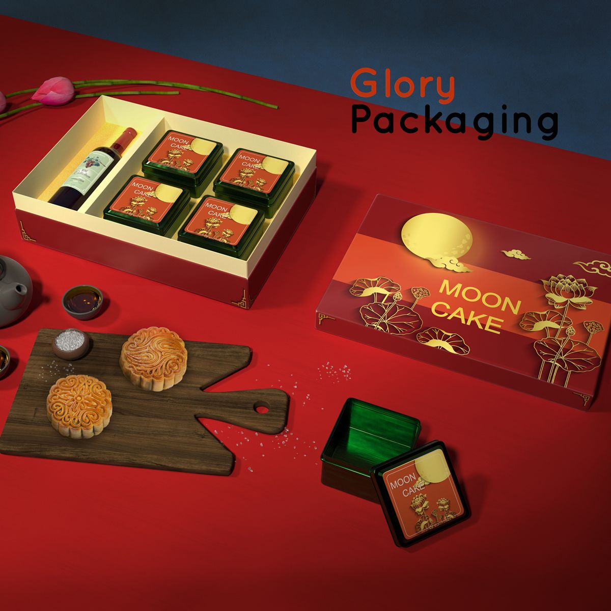 Hộp quà tặng bánh trung thu 2021 - Cánh sen ngày rằm