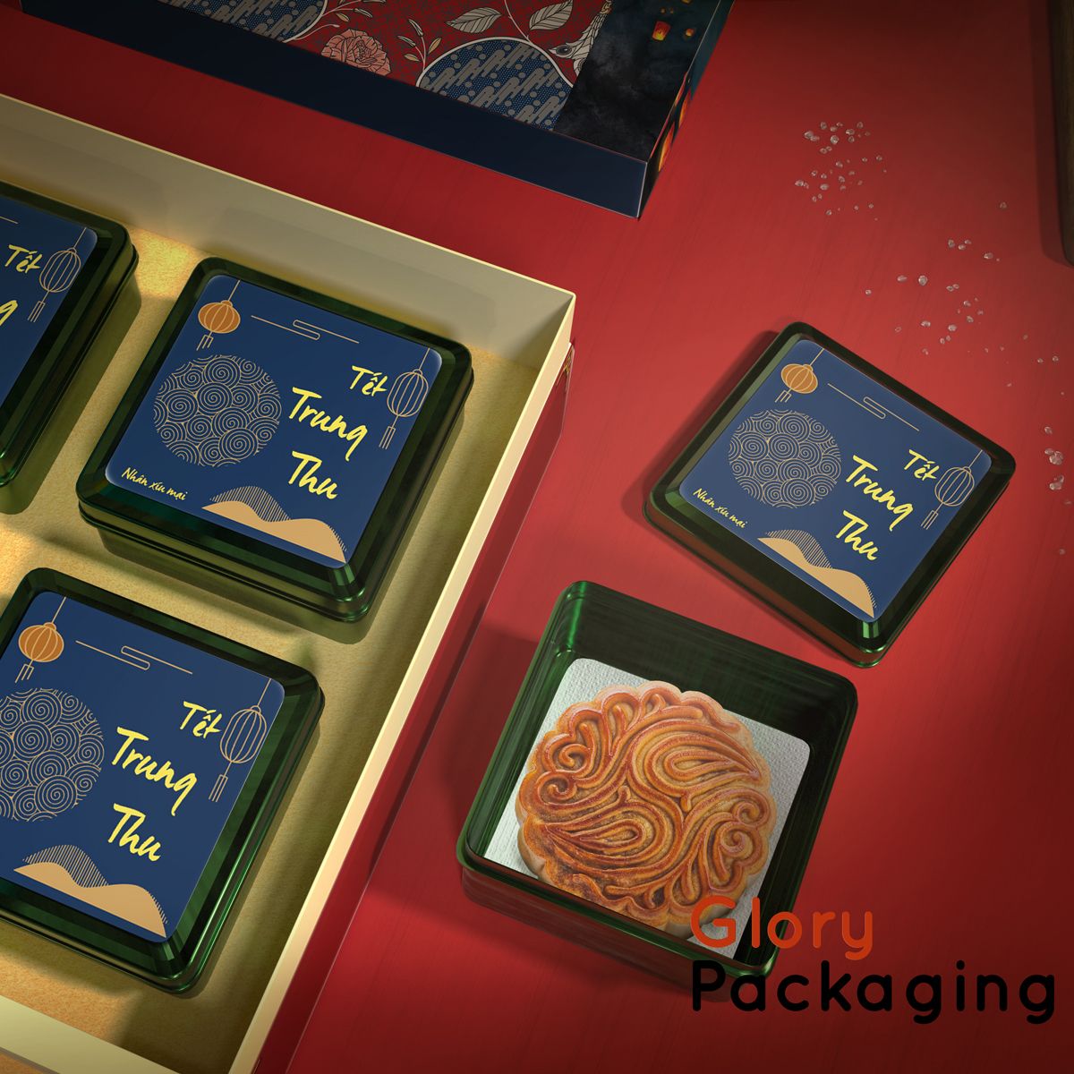 Hộp quà tặng bánh trung thu 2021 - Khổng tước