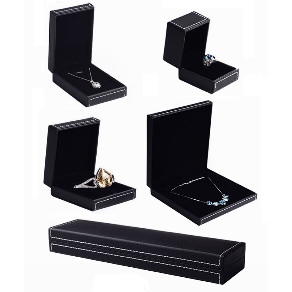 Hộp bản lề cứng trang sức simili giả da