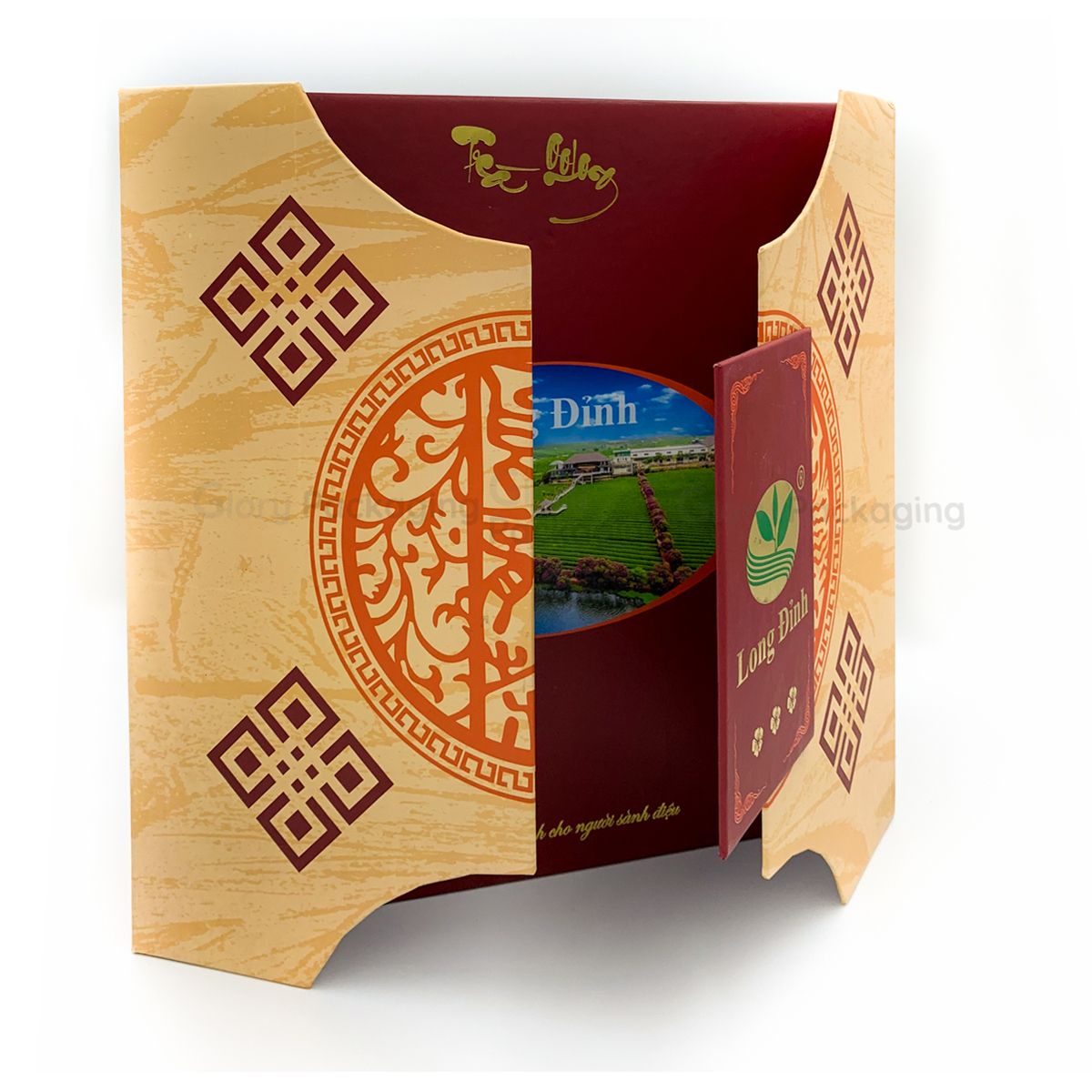 Hộp giấy cứng nắp gấp nam châm cho set quà tặng trà cao cấp