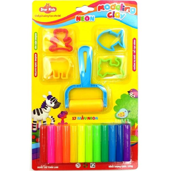 Đất Nặn 150g 12 Màu Và 5 Dụng Cụ K-150/12C/5T