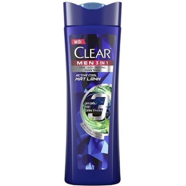 Dầu Gội Clear Men 3 In 1 Mát Lạnh 340g