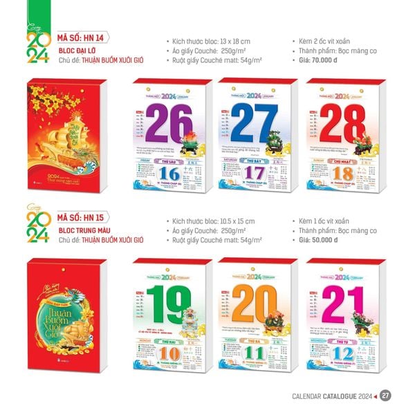 Lịch 2024 - Bloc Đại Lỡ - Thuận Buồm Xuôi Gió