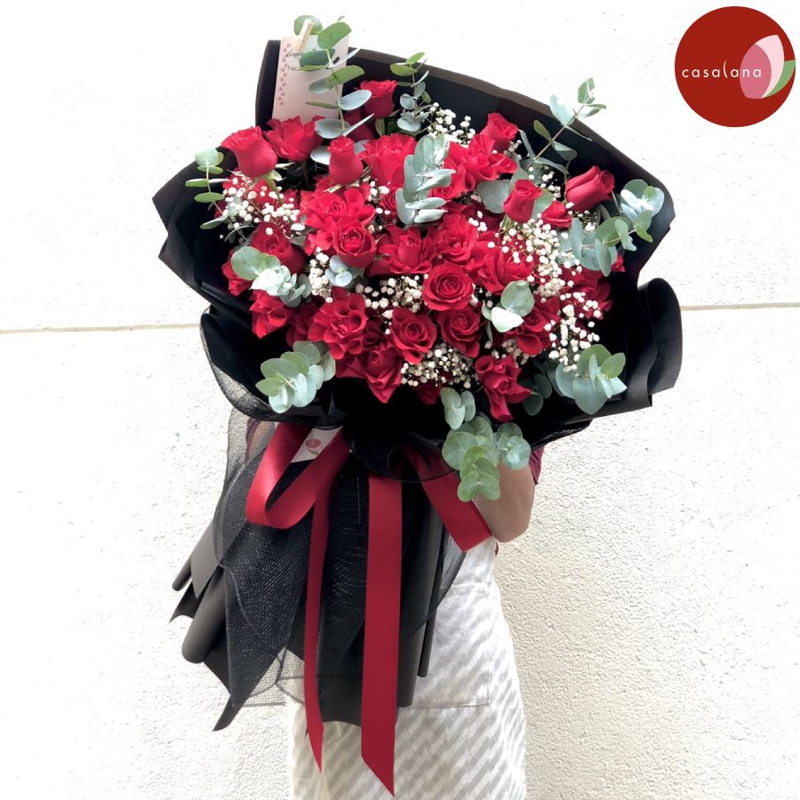 Bó hồng mix baby