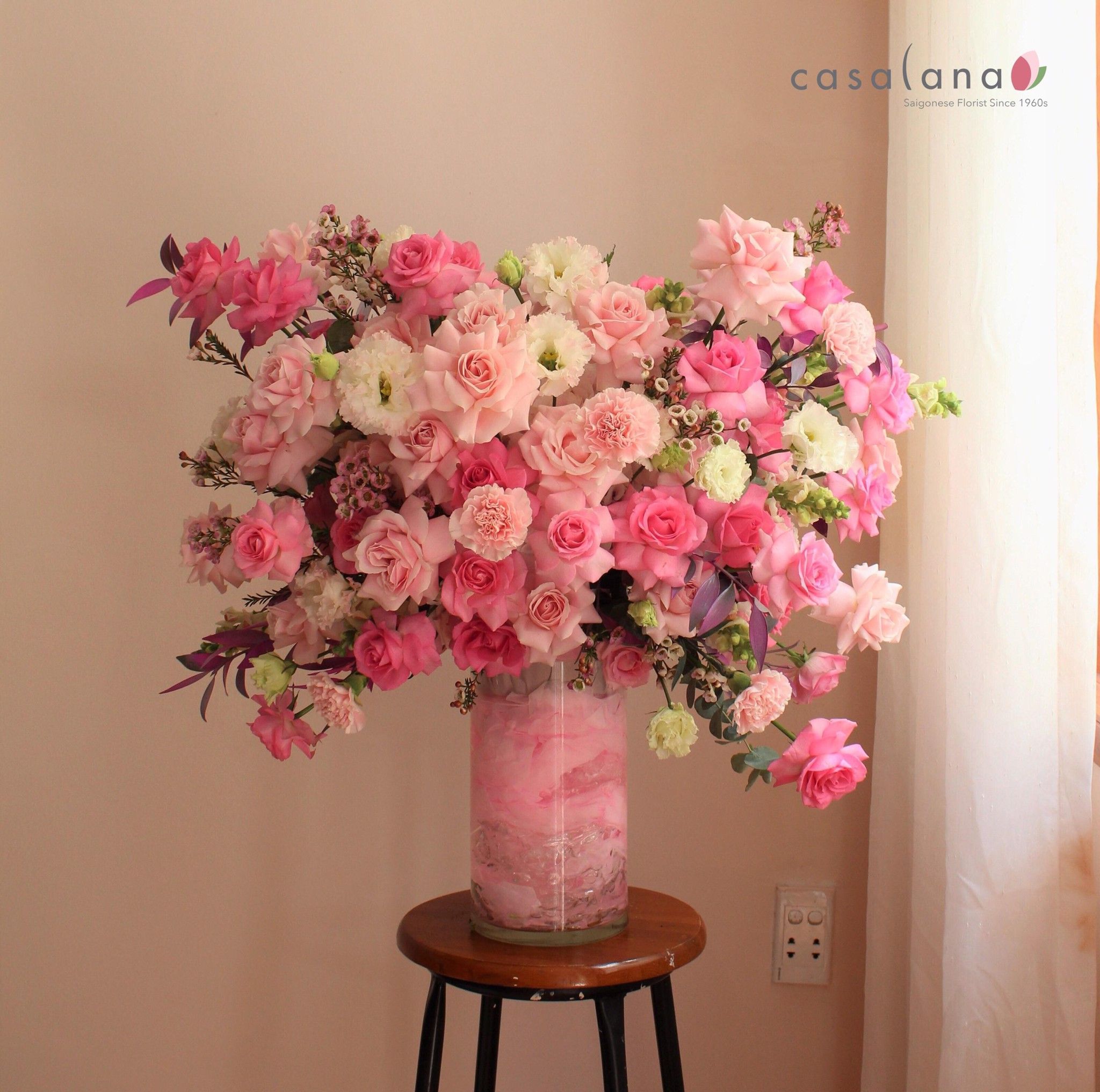 Bình hoa Luxury tone hồng