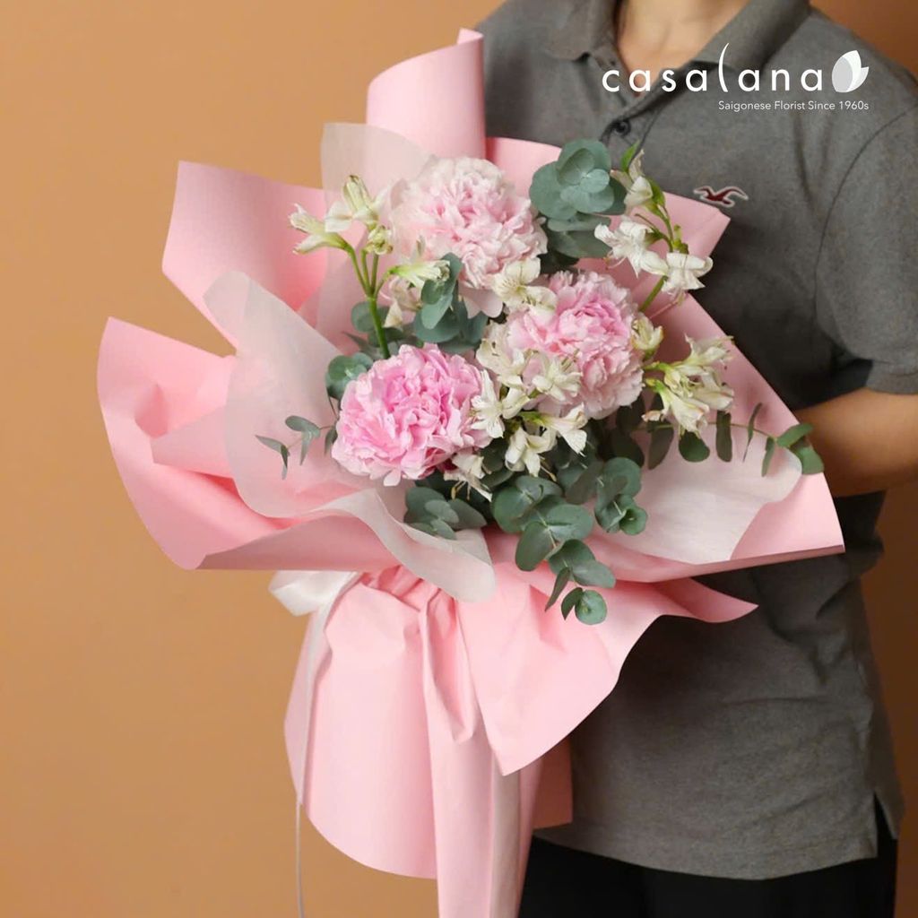 Bó 3 Bông Peony Hồng Mix