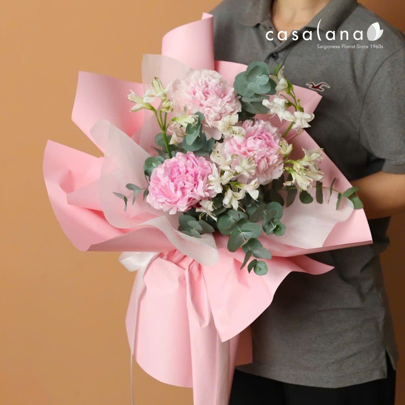 Bó 3 Bông Peony Hồng Mix