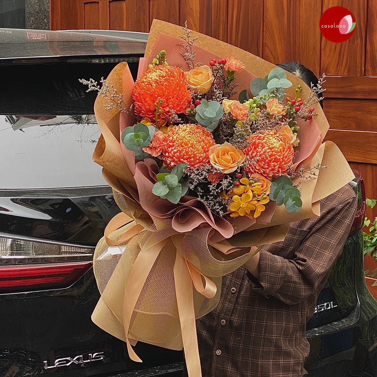 Bó Cúc Mẫu Đơn Cam LX
