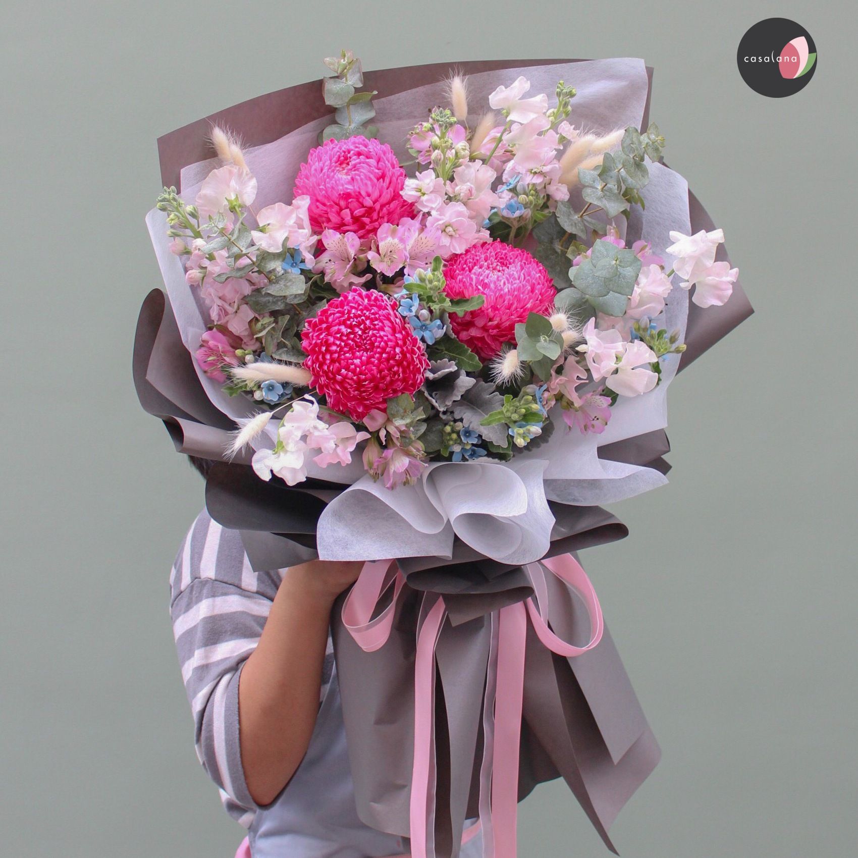 Bó Cúc Mẫu Đơn Mix Đậu Thơm