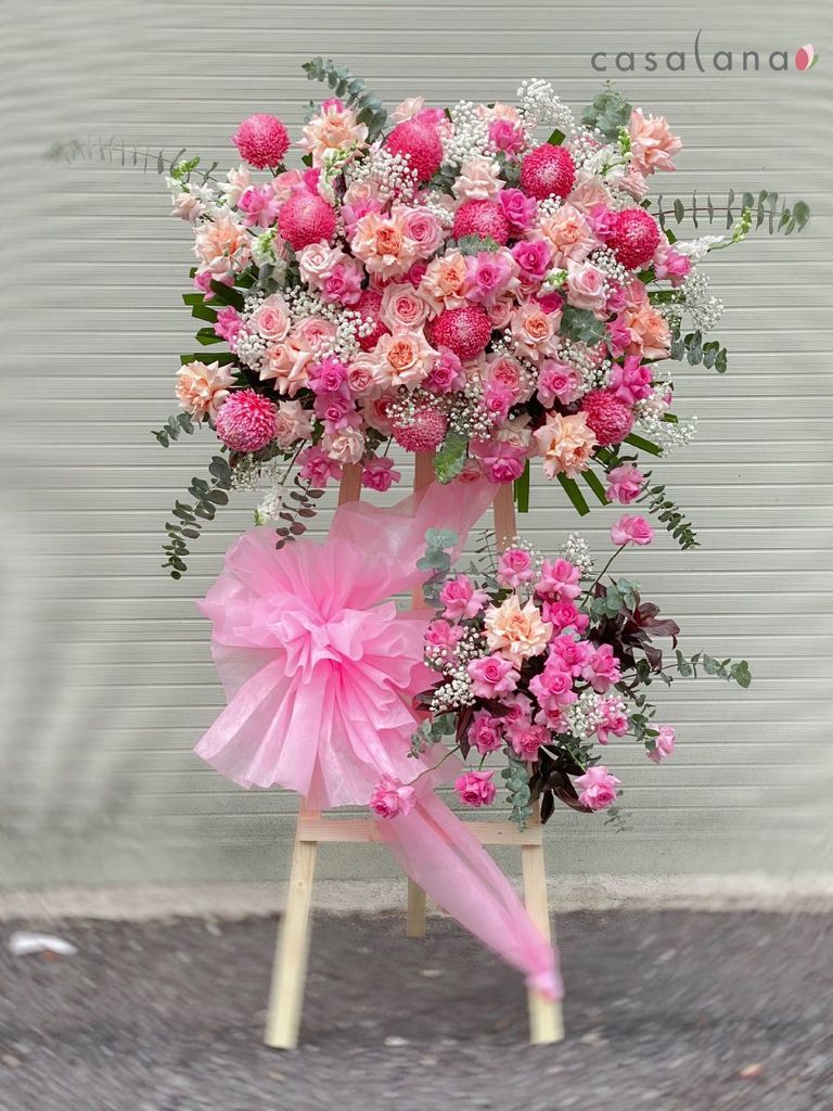 Kệ chúc mừng tone hồng