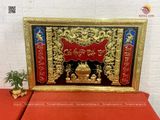Tranh thờ Cửu huyền thất tổ bằng đồng vàng khổ 138x80 cm khung đồng | Đồ thờ bằng đồng đẹp ý nghĩa