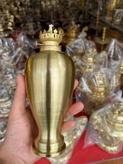 Đèn dầu đồng vàng trơn  cao 20cm - Đồ thờ bằng đồng đẹp