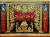 Tranh thờ Cửu huyền thất tổ bằng đồng vàng khổ 138x80 cm khung đồng | Đồ thờ bằng đồng đẹp ý nghĩa