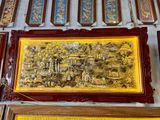Tranh Cội Nguồn đồng vàng dát vàng bạc khung đục kích thước 90cm x 170cm
