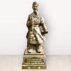 Tượng Trần Quốc Tuấn bằng đồng khảm tam khí cao 50cm - Tượng Hưng Đạo Vương