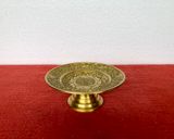 Mâm bồng bằng đồng vàng họa tiết chữ phúc hóa rồng màu vàng đậm đường kính 24cm - phụ kiện đồ thờ