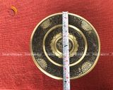 Mâm bồng bằng đồng vàng họa tiết chữ phúc hóa rồng màu ánh tím đường kính 24cm - phụ kiện đồ thờ