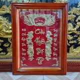 Tranh thờ Cửu huyền thất tổ bằng đồng vàng kích thước 50x65cm