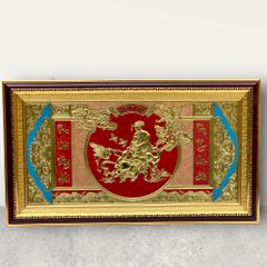 Tranh Mừng Thọ Bà đồng vàng kích thước 72cm x 42cm - Đồng Đông Sơn