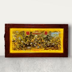 Tranh Mừng Thọ Bà đồng vàng dát vàng kích thước 90cm x 170cm - Đồng Đông Sơn