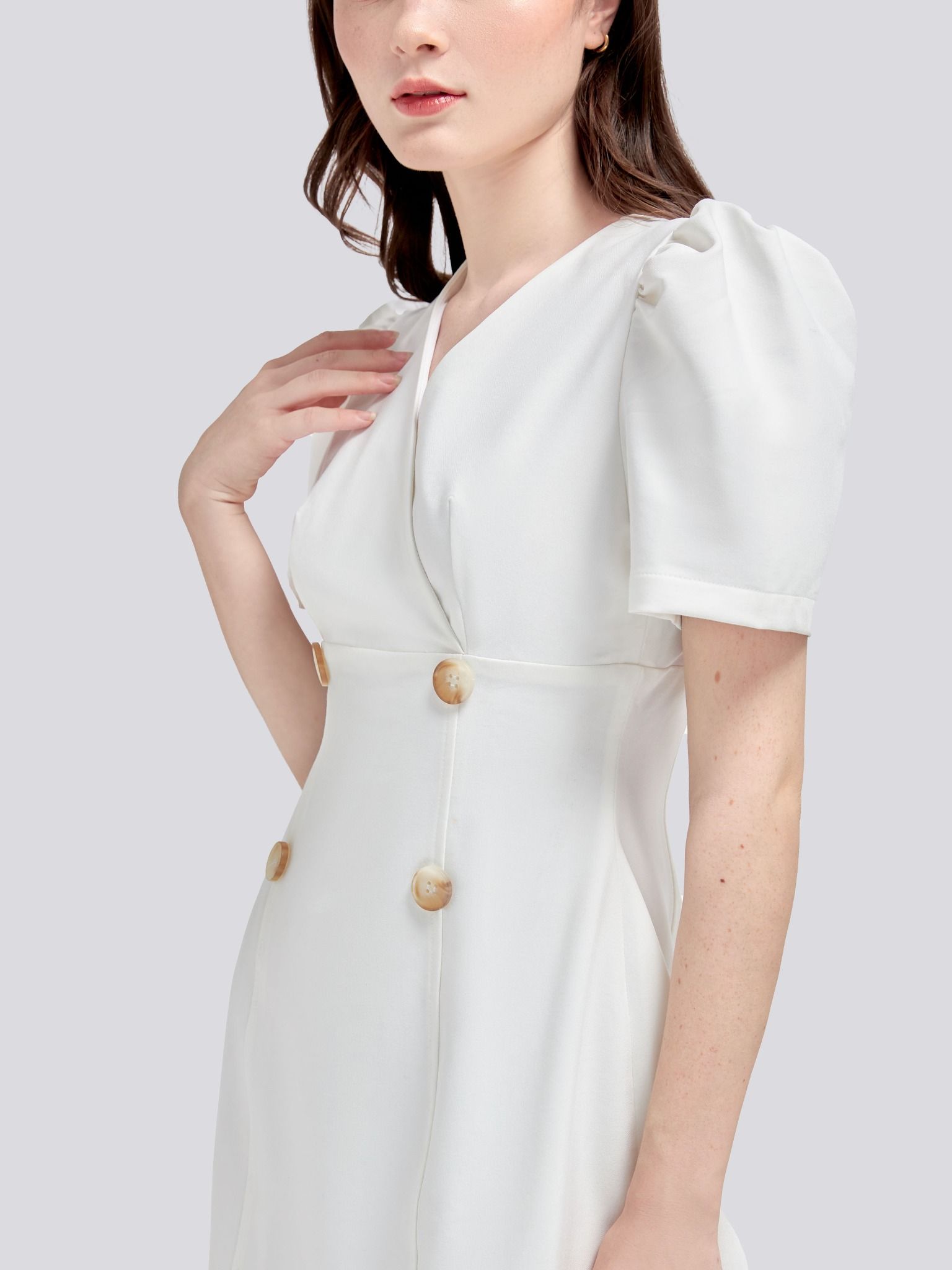 Đầm Ngắn Medeline Màu Trắng
