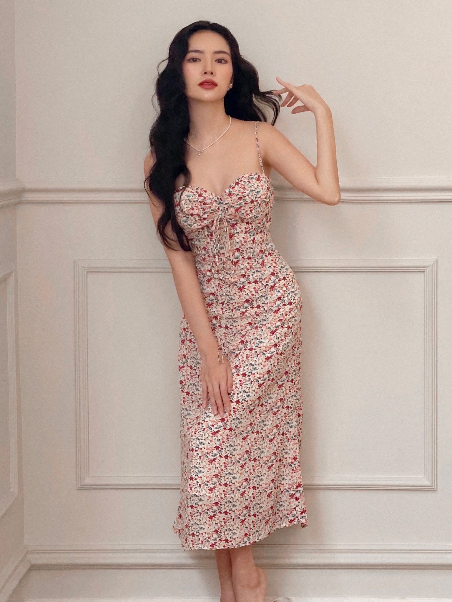 Đầm Dài Gilery Họa Tiết Hoa Be