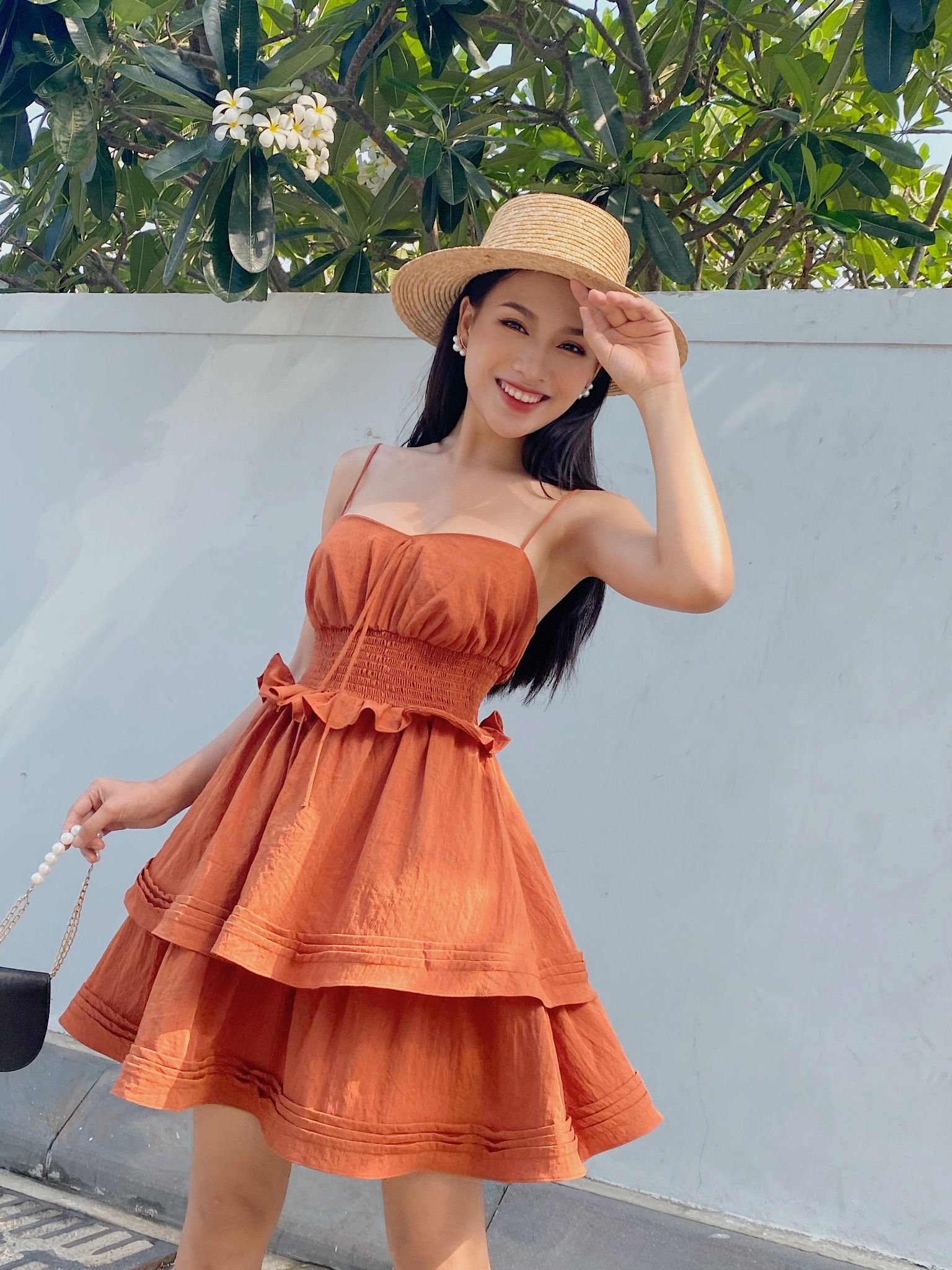 Đầm Ngắn Eirlys Màu Cam