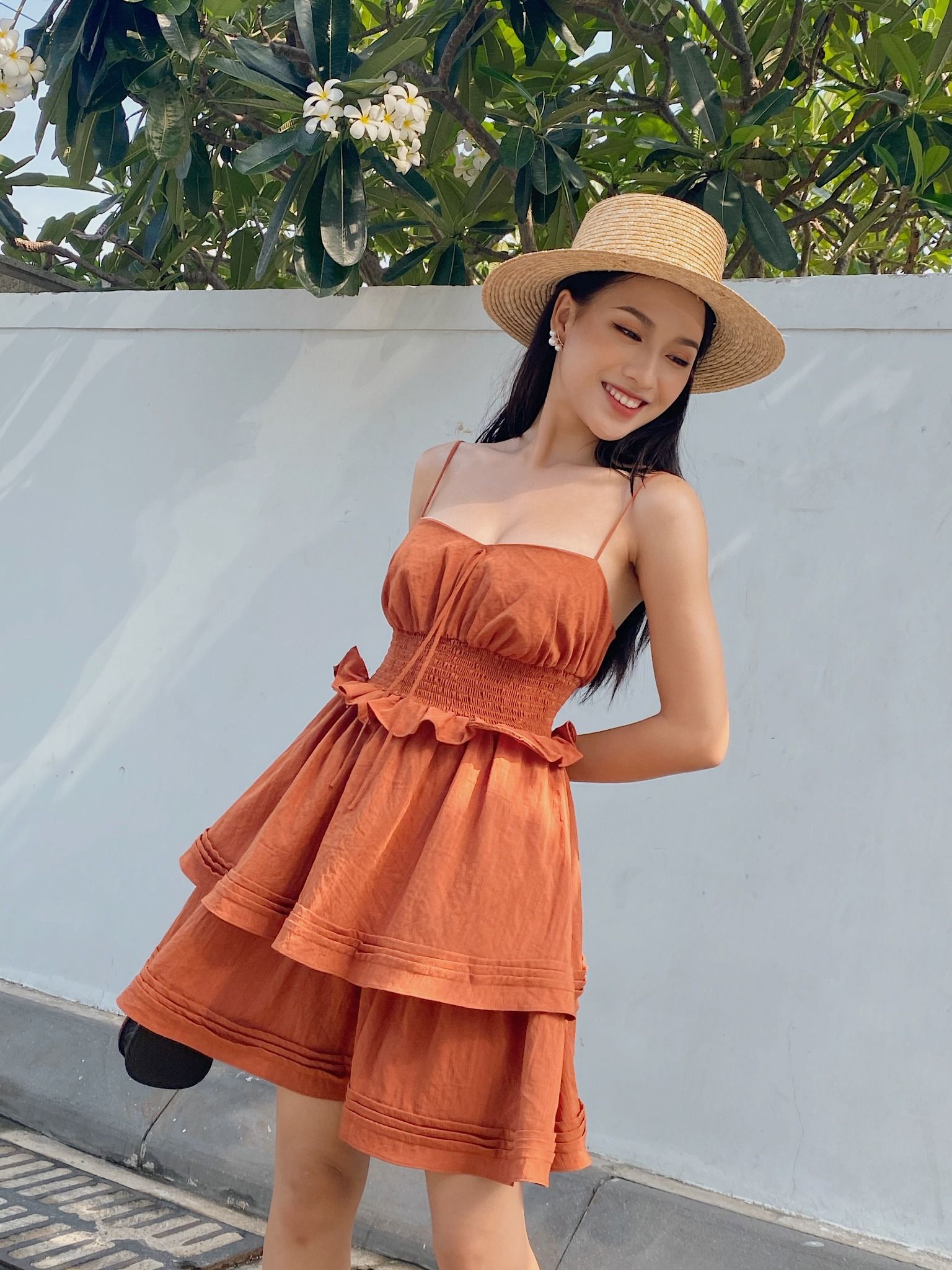 Đầm Ngắn Eirlys Màu Cam