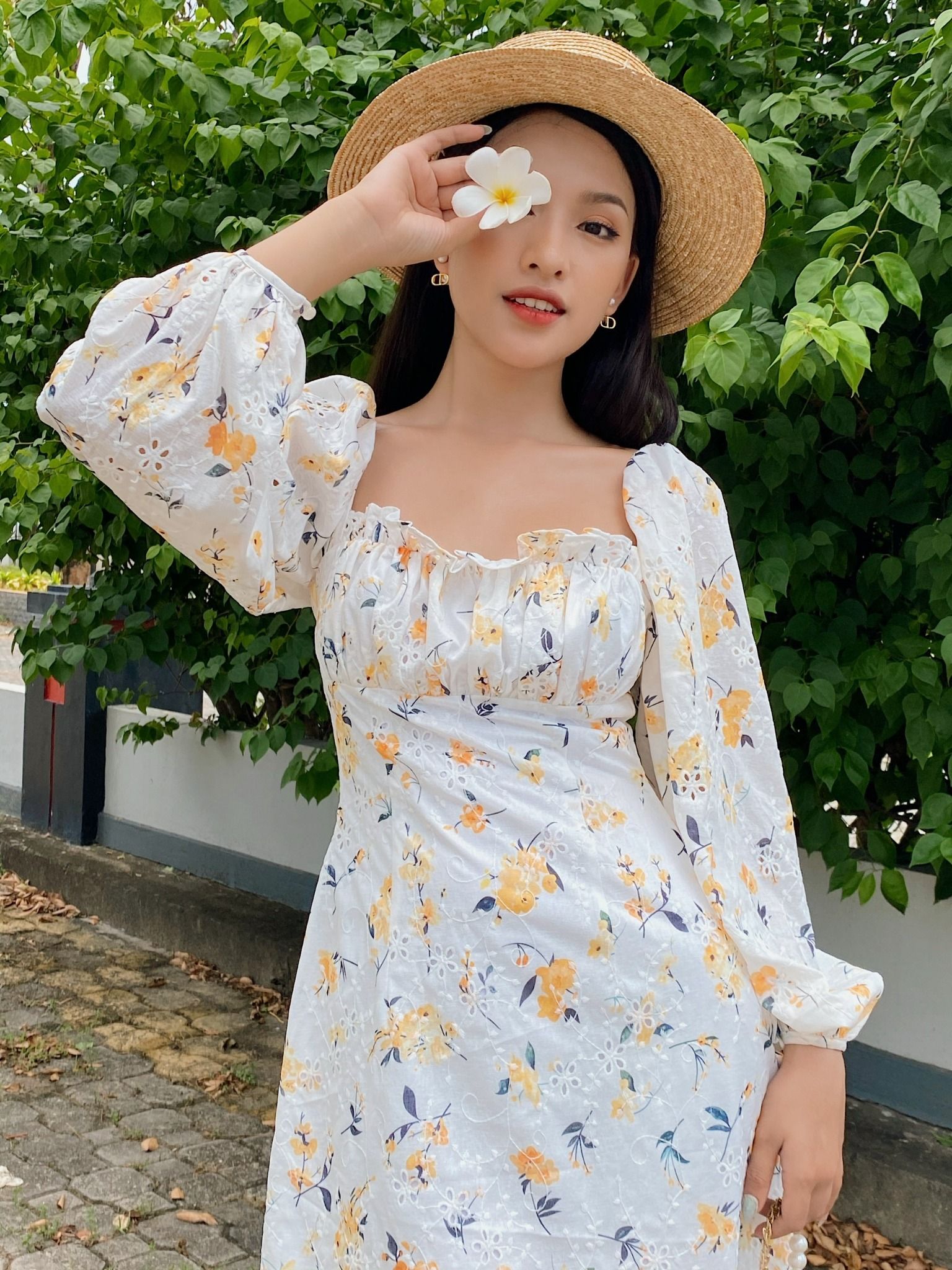 Elainy Dress - Yellow Flower