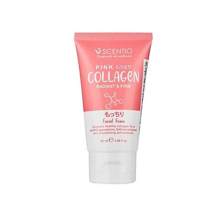 SCENTIO Sữa rửa mặt dưỡng trắng và săn chắc da Pink Collagen 50ml